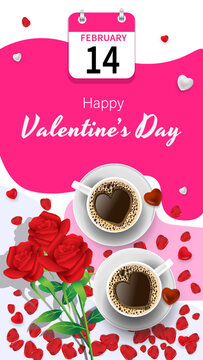 Happy Valentine's Day  february 14, vector image illustration.