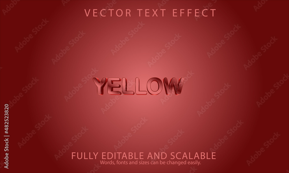 Sticker yellow style editable text effect