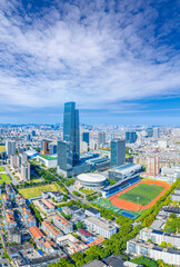 Fototapeta na wymiar Urban environment of Wuzhong Sports Center, Suzhou City, Jiangsu Province