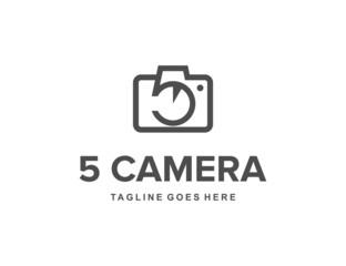 5 camera simple sleek creative geometric modern logo design