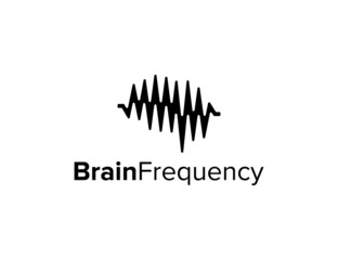 brain and frequency simple sleek creative geometric modern logo design