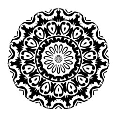 mandala design black and white background 