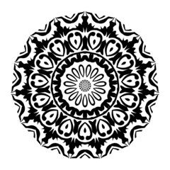 mandala design black and white background 