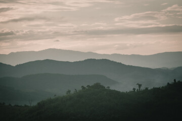 mountains and  sunset