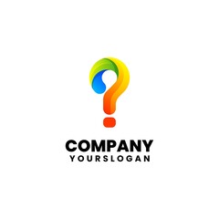 colorful modern question mark logo design