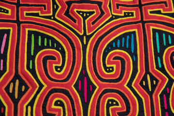 Mola Guna design of an Indigenous woman from Guna Yala Panama