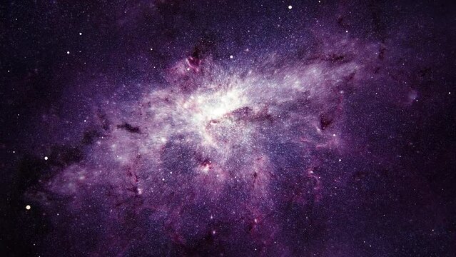 Loop Space travel flight deep space exploration travel to purple bust star center Milky Way 4K 3D loop space exploration to nebula Furnished by NASA image 
