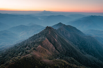 Fototapeta premium early morning mountain from above before sunrise