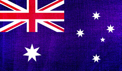 Australia flag on knitted fabric. 3D-image