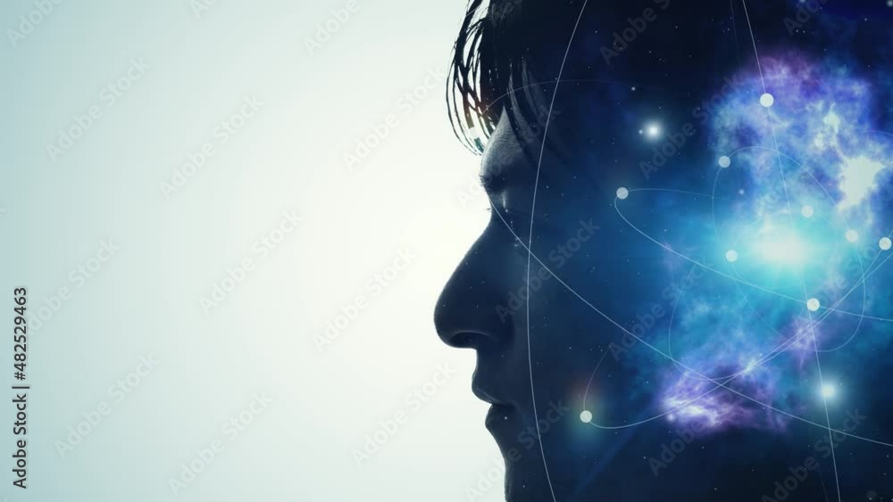 Poster AI (Artificial Intelligence) concept. Deep learning. Mindfulness. Psychology.