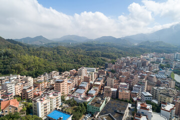 Fototapeta na wymiar Aerial view of urban village landscape in Shenzhen city,China