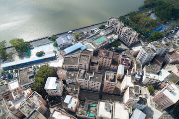 Aerial view of  urban village landscape  in Shenzhen city,China