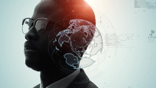 Global communication network concept. AI (Artificial Intelligence).