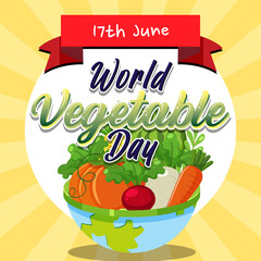 World Vegetable Day poster with vegetables and fruits