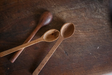Wooden spoons in the kitchen