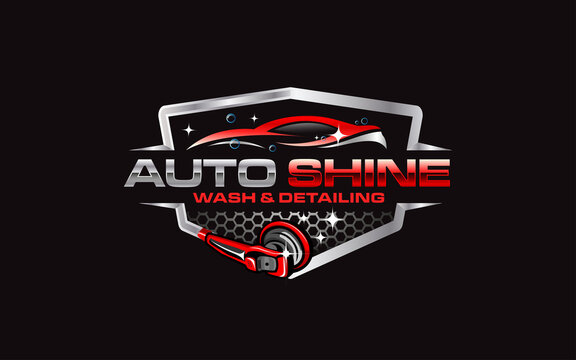 mobile car valeting and sound install logo with car outline