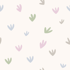 Seamless pattern of abstract shapes in soft pastel tones. Vector illustration. - 482533245