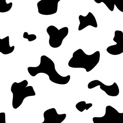 Seamless pattern of abstract irregular black spots figures.