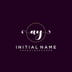 AY Beautiful handwriting logo or wedding monograms collection