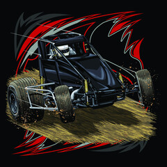 dirt race isolated on white background for poster, t-shirt print, business element, social media content, blog, sticker, vlog, and card. vector illustration. © wendy