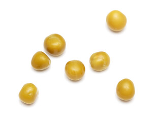 Pea grains isolated on a white background.