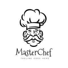 Chef Head Logo - Mascot Cook Master Vector Logo