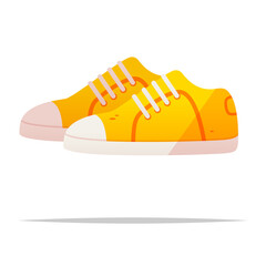 Yellow shoes vector isolated illustration