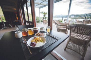 breakfast with fruit yogurt