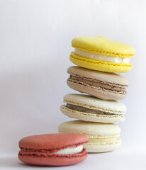 Sweet macarons isolated on white background