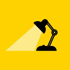 Desk lamp with space for text, message illuminated with light. Table office desktop lamp stock vector EPS 10