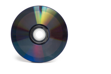Closeup compact disc dvd cd white background