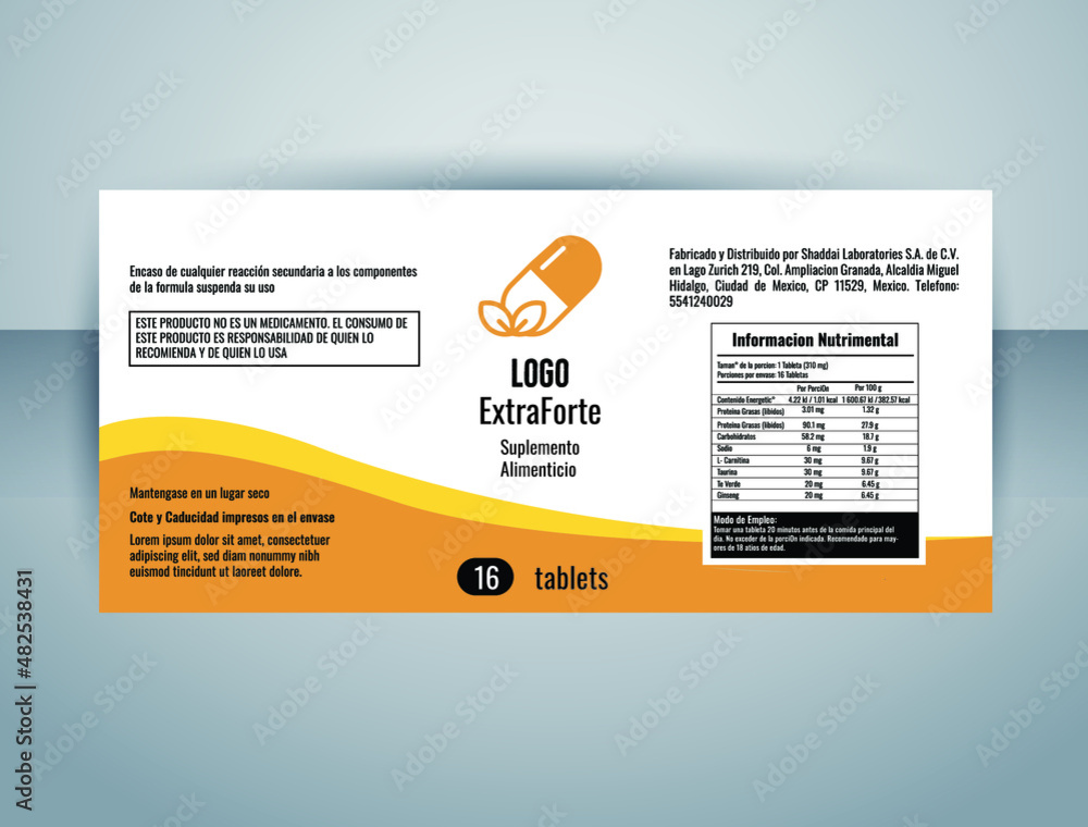 Wall mural supplement label design template editable vector illustration