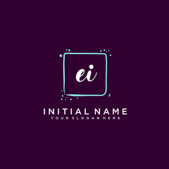 EI monogram logo template vector	