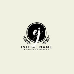 EJ monogram logo template vector	