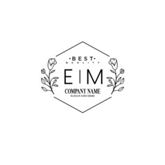 EM Hand drawn wedding monogram logo