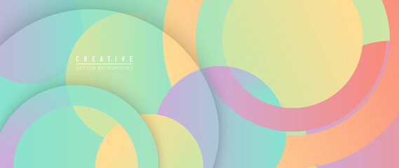 Abstract gradient background vector. Trendy overlapping fluid color geometric shapes and wave design for banner, wallpaper, landing page, cover, wall art and print. Vector illustration.