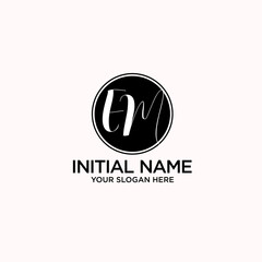 EM monogram logo template vector	