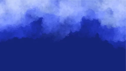 Stof per meter Raamdecoratie trends blauwe wolk en witte rook in de lucht abstracte aquarel achtergrond vector