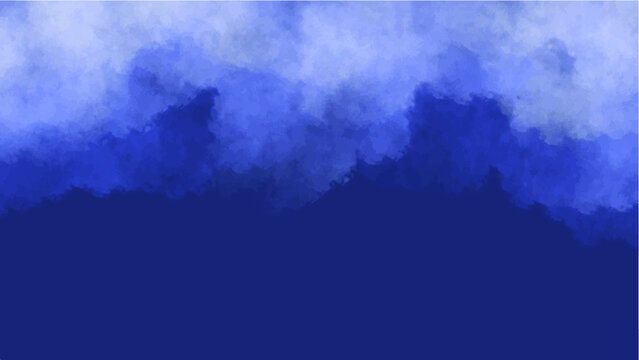 blue cloud and white smoke in sky abstract watercolor background vector