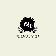 EU monogram logo template vector	
