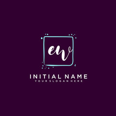 EW monogram logo template vector	