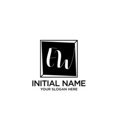 EW monogram logo template vector	