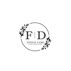 FD Hand drawn wedding monogram logo