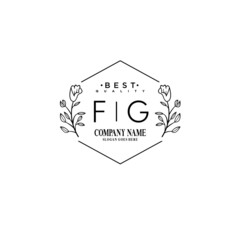 FG Hand drawn wedding monogram logo