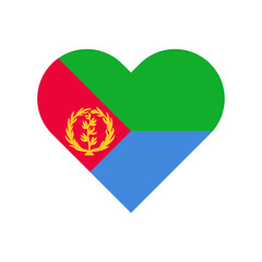 heart symbol icon with eritrea flag. vector illustration isolated on white background
