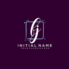FJ monogram logo template vector	