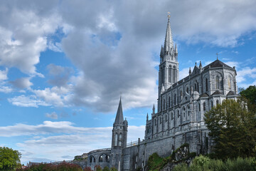 sanctuary of Lourdes, France. place of worship and pilgrimage for christianity