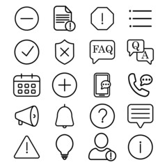 Simple Set of Warnings Related Vector Line Icons. Contains such Icons as Alert, Exclamation Mark, Warning Sign and more. Editable Stroke. 48x48 Pixel Perfect. eps 10