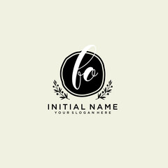 FO monogram logo template vector