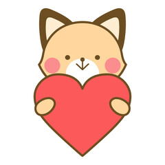 ハートを持つキツネ　上半身